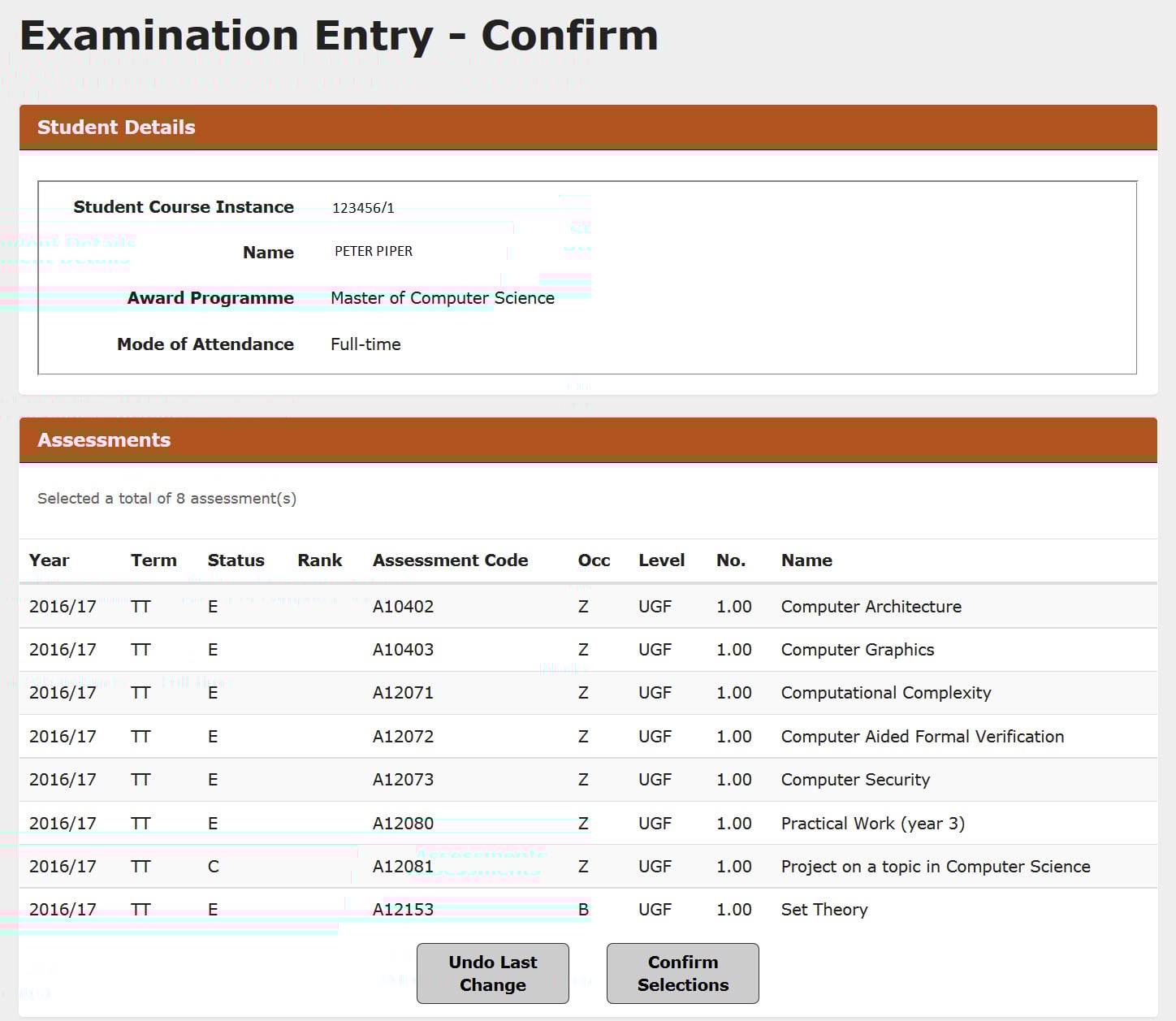 Student Self Service University of Oxford